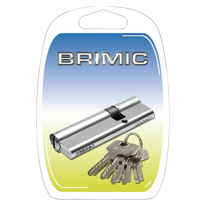 Micel Brimic Cilindro de seguridad L15 simétrico (40/40 mm, 3 llaves, Níquel)