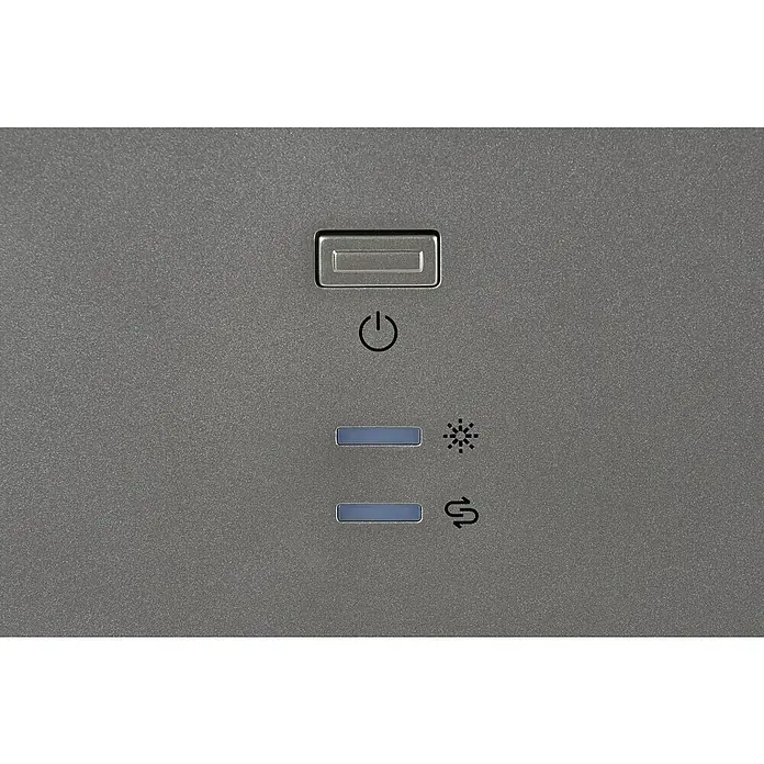 PKM Einbaugeschirrspüler GSP12 6TI P - Breite: 59,8 cm, Anzahl Maßgedecke: 12 Stk., Teilintegriert - Nahaufnahme eines elektronischen Geräts mit USB-Anschluss, Ein/Aus-Taste und weiteren Funktionssymbolen auf einer grauen Oberfläche.