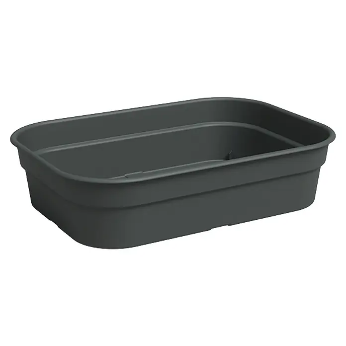 Artevasi Madagascar to Grow Anzuchtschale S - Außenmaß (L x B x H): 24 x 17 x 6 cm, Kunststoff, Anthrazit - Ein grauer, rechteckiger Pflanzkasten aus Kunststoff, ideal für den Innen- und Außenbereich, präsentiert sich in schlichtem Design.