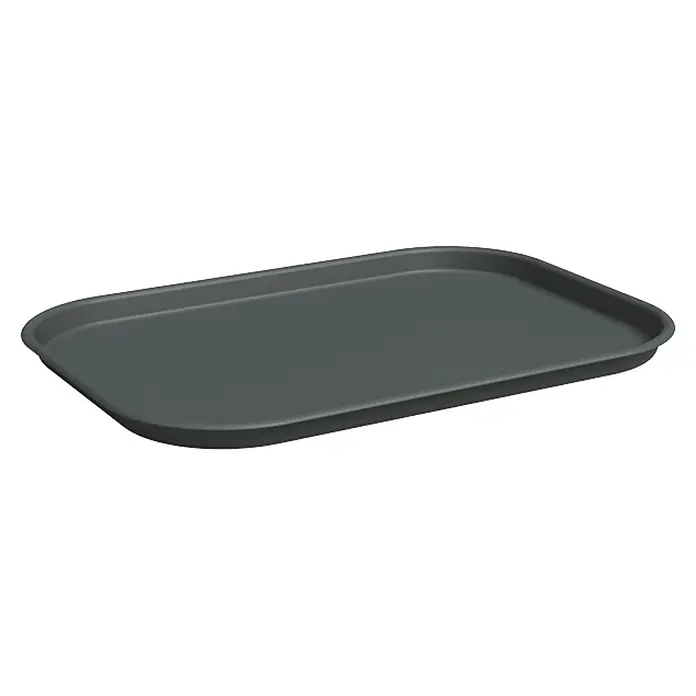 Artevasi Madagascar to Grow Anzucht-Untersetzer S - 24 x 17 x 1,3 cm, Kunststoff, Anthrazit - Graue rechteckige Serviertablett, perfekt für das Servieren von Getränken oder Speisen, mit abgerundeten Ecken und erhöhtem Rand.