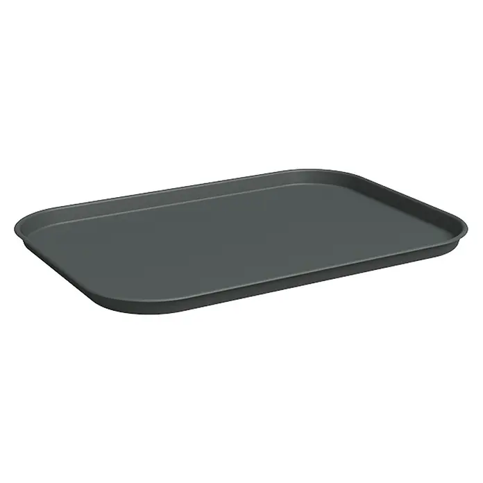 Artevasi Madagascar to Grow Anzucht-Untersetzer M - 35,4 x 25,4 x 1,7 cm, Kunststoff, Anthrazit - Graue, rechteckige Backform mit abgerundeten Ecken, ideal für Kuchen und Aufläufe. Die Form ist robust und leicht zu reinigen, perfekt für den täglichen Gebrauch.