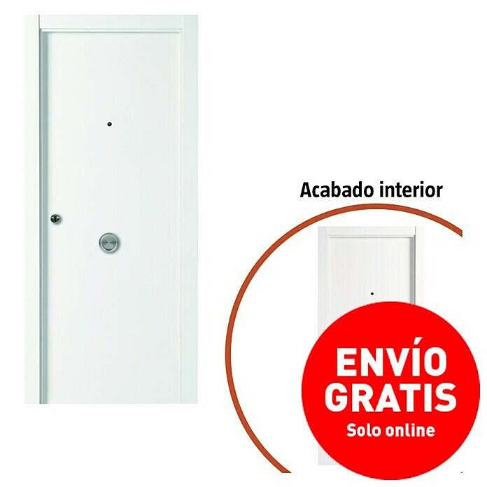 Puerta de entrada High (82,5 x 203 cm, Apertura: Derecha, Blanco lacado)