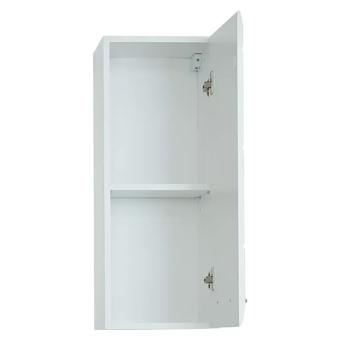 Trendteam Skin Hängeschrank - 30 x 23 x 77 cm, Weiß - Weißer Wandschrank mit offener Tür, einem Einlegeboden und Metallschanieren.