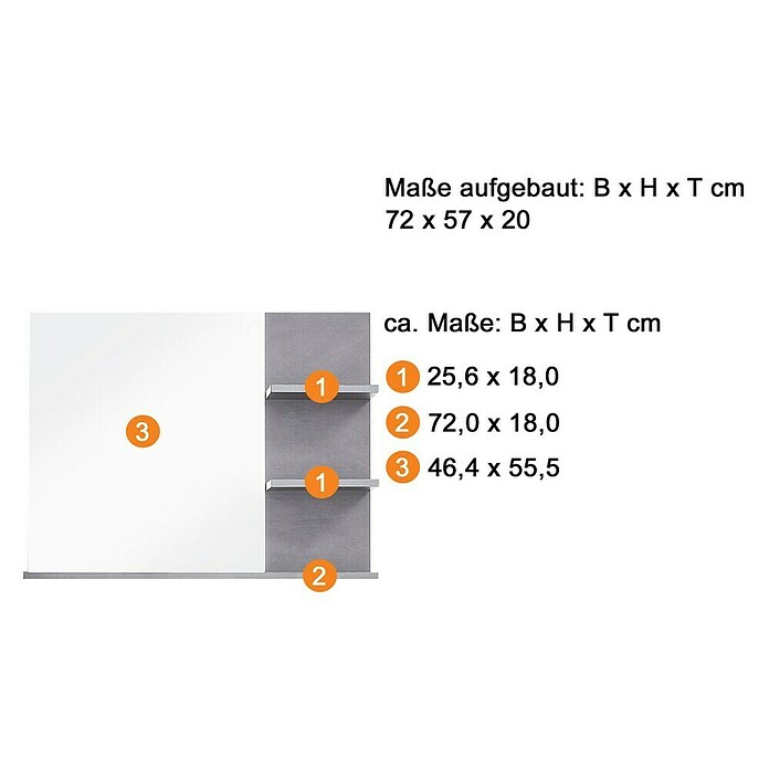 Trendteam Indy Ablagespiegel (72 x 20 x 57 cm, Matera) | BAUHAUS