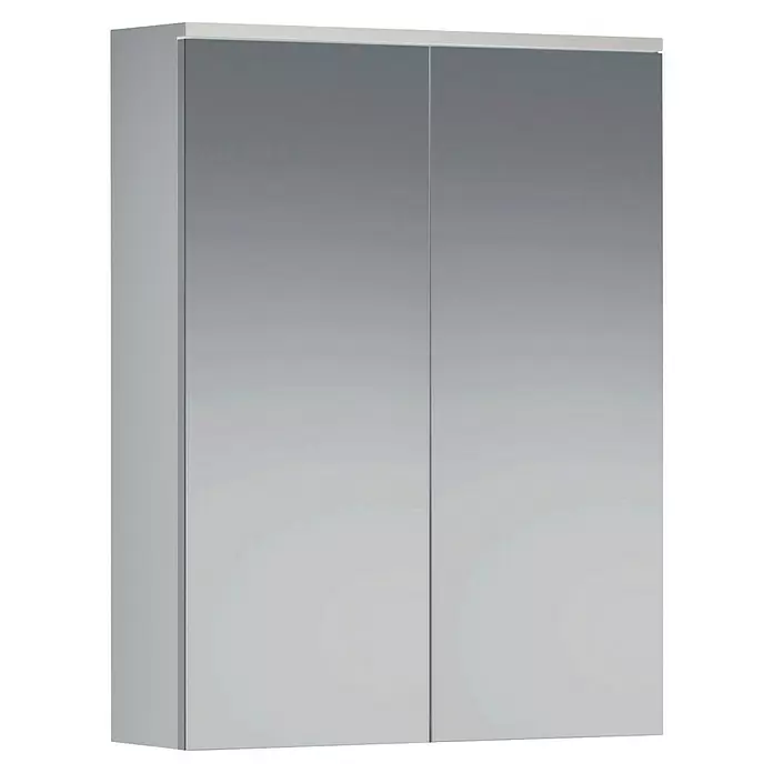 Trendteam Wons Spiegelschrank - B x H: 60 x 78 cm, Ohne Beleuchtung, Holz, Weiß - Zweitüriger verspiegelter Wandschrank in Silber.