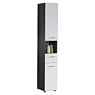 Trendteam Line Hochschrank (30 x 31 x 182 cm, Sardegna Silber/Weiß)