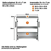 Trendteam Wons Waschtischunterschrank (60 x 34 x 58 cm, Weiß, Glänzend) | BAUHAUS