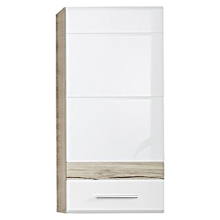 Trendteam Set-One Hängeschrank (37 x 24 x 77 cm, Eiche San Remo/Weiß)