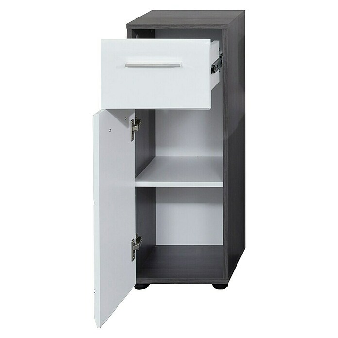 Trendteam Line Unterschrank (30 x 31 x 80 cm, Sardegna Silber/Weiß) | BAUHAUS
