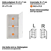 Trendteam Set-One Hängeschrank (37 x 24 x 77 cm, Eiche San Remo/Weiß) | BAUHAUS