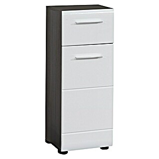 Trendteam Line Bad-Beistellschrank (B x T x H: 30 x 31 x 80 cm, Sardegna Silber/Weiß)