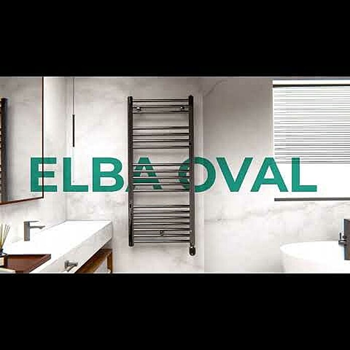 Rointe Radiador toallero eléctrico Elba Oval (An x Al: 50 x 121,5 cm, 500 W, Blanco) | BAUHAUS
