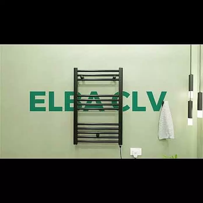 Rointe Radiador toallero eléctrico Elba CLV - An x Al: 55 x 77 cm, 300 W, Negro - SECATOALLAS ELBA CLV - Rointe Calefaccin