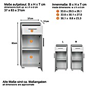 Trendteam Wons Unterschrank (37 x 31 x 83 cm, Weiß) | BAUHAUS