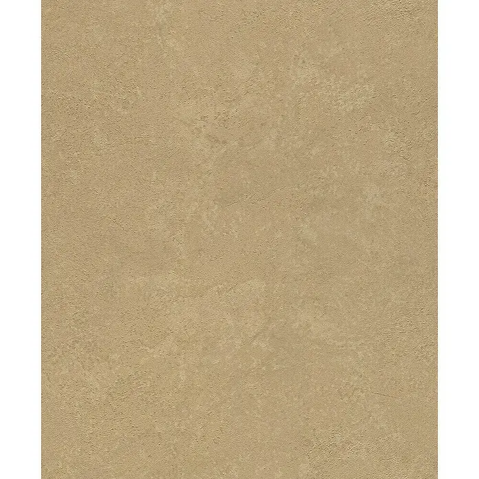 Rasch Factory V Vliestapete Metalloptik - Gold, Uni, 10,05 x 0,53 m - Detailaufnahme einer beigen, strukturierten Wand. Ideal für Texturen und Hintergründe mit warmer Ausstrahlung und natürlicher Anmutung.