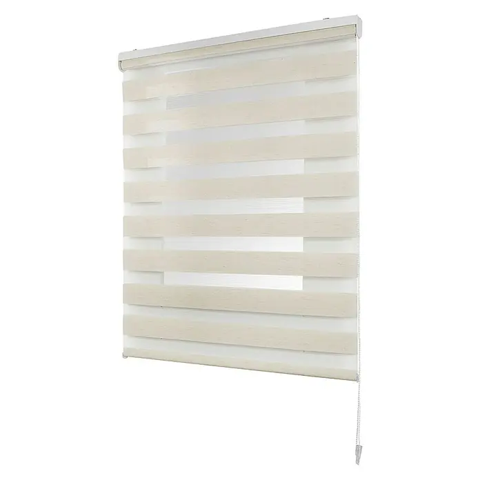 Estor noche y día Duolux - An x Al: 100 x 250 cm, Lino - Elegante estor enrollable doble para ventanas. El estor presenta rayas transparentes y opacas alternas para controlar la luz y la privacidad.