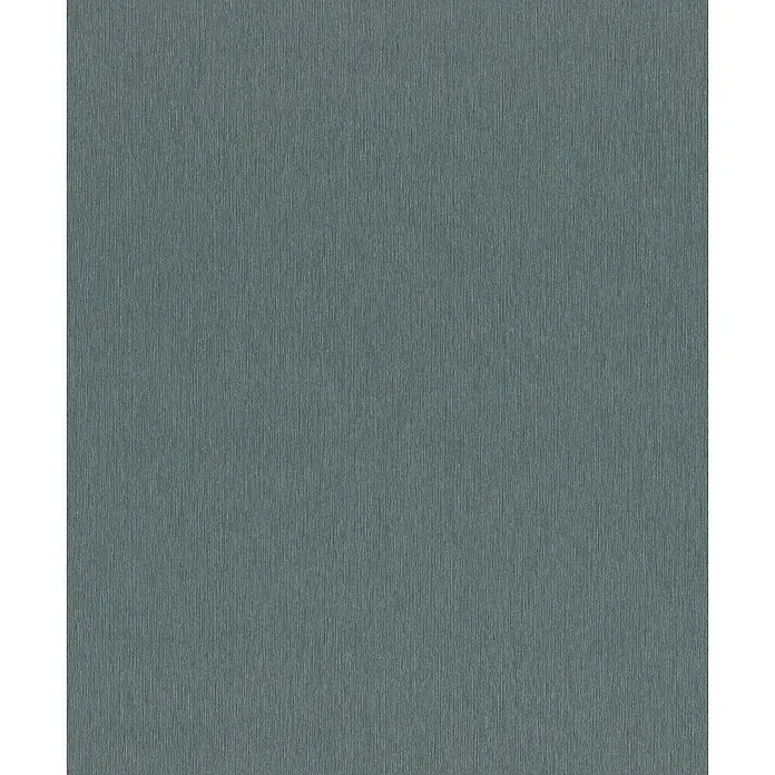Rasch Sky Lounge Vliestapete Metallic-Uni - Blaugrau, Uni, 10,05 x 0,53 m - Elegante Tapete in gedämpftem Blaugrau mit feiner, vertikaler Textur. Das schlichte Design sorgt für eine ruhige, stilvolle Atmosphäre im Raum.