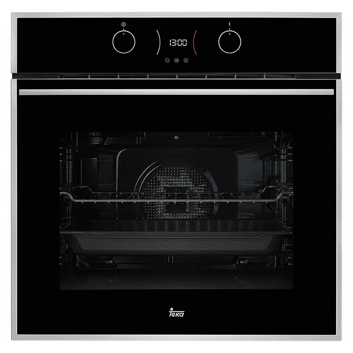 Teka Horno empotrado HLB 830 - Número de tipos de calentamiento: 6 ud., Volumen horno: 70 l - En la imagen, un horno empotrable Teka con pantalla digital y mandos de control, ideal para cocinas modernas.