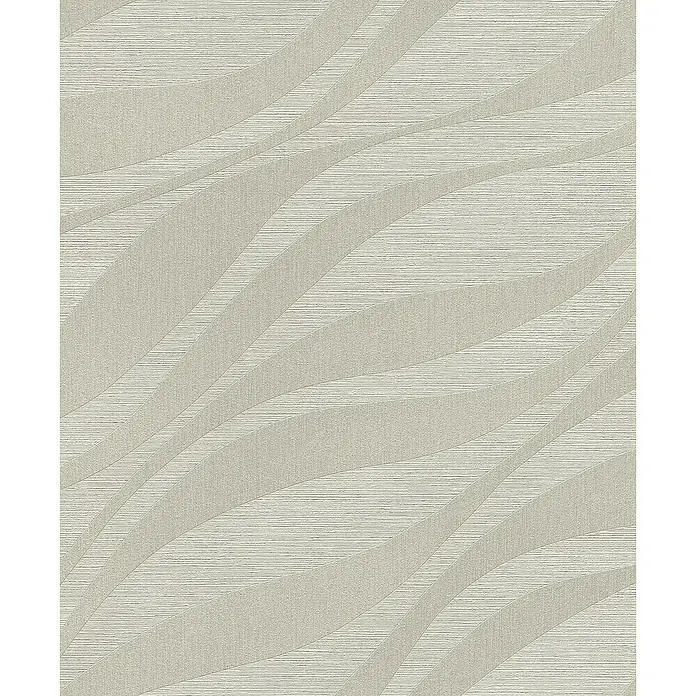 Rasch Sky Lounge Vliestapete Wellen - Platingrau, Wellen, 10,05 x 0,53 m - Beige Tapete mit einem subtilen gewellten Muster, ideal für eine ruhige und elegante Raumgestaltung.\n