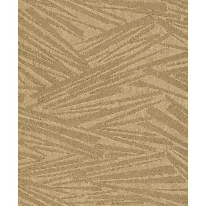 Rasch Sky Lounge Vliestapete Mikado - Gold, Grafisch, 10,05 x 0,53 m - Ein beigefarbenes Tapetenmuster mit einem abstrakten, geradlinigen Design. Die Textur erzeugt eine interessante, subtile Tiefenwirkung.