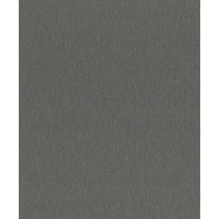 Rasch Sky Lounge Vliestapete Metallic-Uni - Graphit, Uni, 10,05 x 0,53 m - Dunkelgrauer Hintergrund mit feiner, vertikaler Textur, ideal für dezente Designs und elegante Präsentationen.