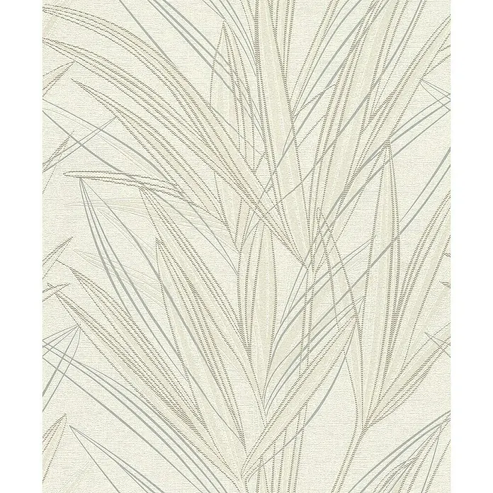 Rasch Welcome home Vliestapete Gräser - Cremeweiß, Floral, 10,05 x 0,53 m - Abstrakte Tapete mit linearen Pflanzenmustern in Beige und Grau für eine moderne Wandgestaltung.