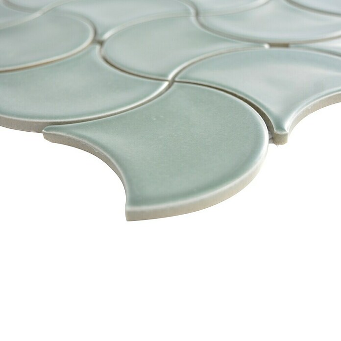 Mosaikfliese Fächer Uni FS 15P (27,6 x 27,6 cm, Petrol, Glänzend)
