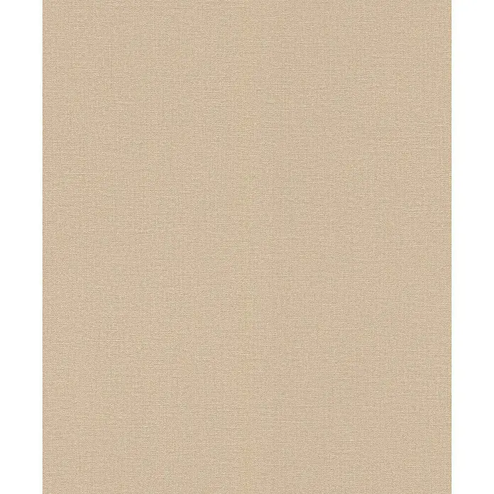 Rasch Wall Textures VI Vliestapete Leinen-Uni - Caramel, Uni, 10,05 x 0,53 m - Nahaufnahme eines beigen Leinenstoffes, der eine feine, textile Struktur mit subtilen Farbunterschieden aufweist.