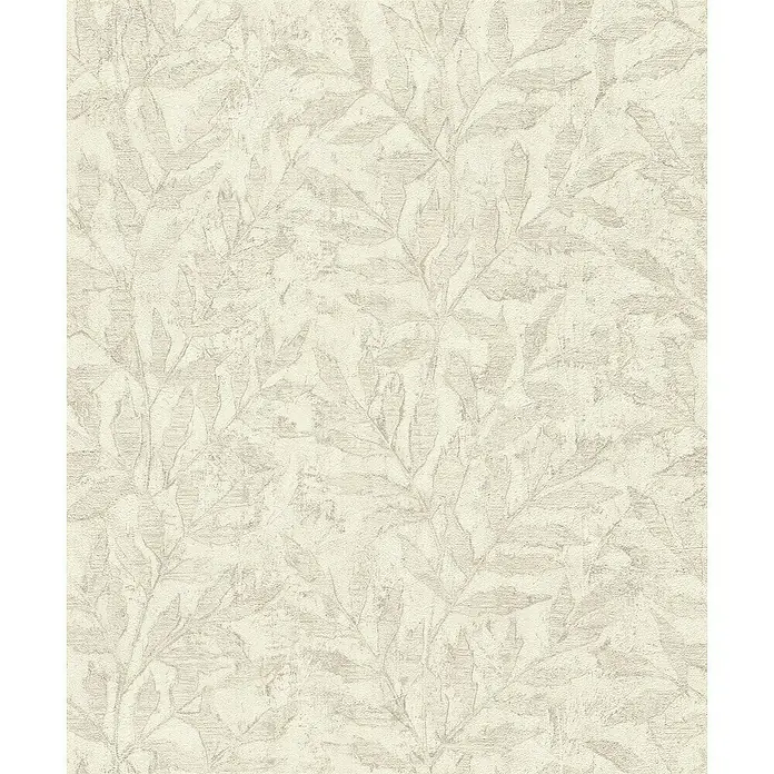 Rasch Factory V Vliestapete Blätter - Creme dunkel, Floral, 10,05 x 0,53 m - Beige Tapete mit Blättermuster für ein elegantes und natürliches Ambiente.