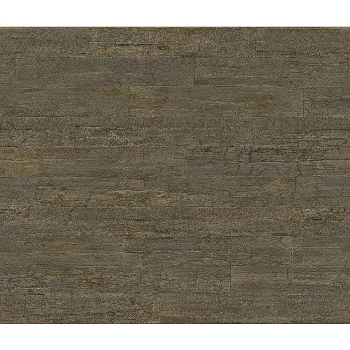 Rasch Curiosity Vliestapete Holzoptik - Dunkelgrau, Holzoptik, 10,05 x 0,53 m - Braune Holzstrukturfliesen für ein warmes, rustikales Ambiente. Ideal für Bodenbeläge mit natürlichem Look und angenehmer Haptik.