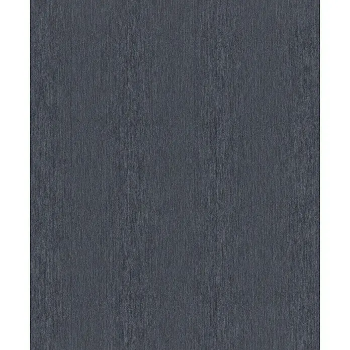 Rasch Sky Lounge Vliestapete Metallic-Uni - Nachtblau, Uni, 10,05 x 0,53 m - Dunkelblauer Hintergrund mit subtiler, vertikaler Textur. Ideal für beruhigende Designs und als eleganter Hintergrund.