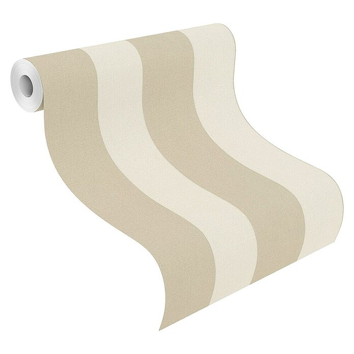 Rasch Tapetenwechsel Vliestapete Streifen (Beige, Streifen, 10,05 x 0,53 m)