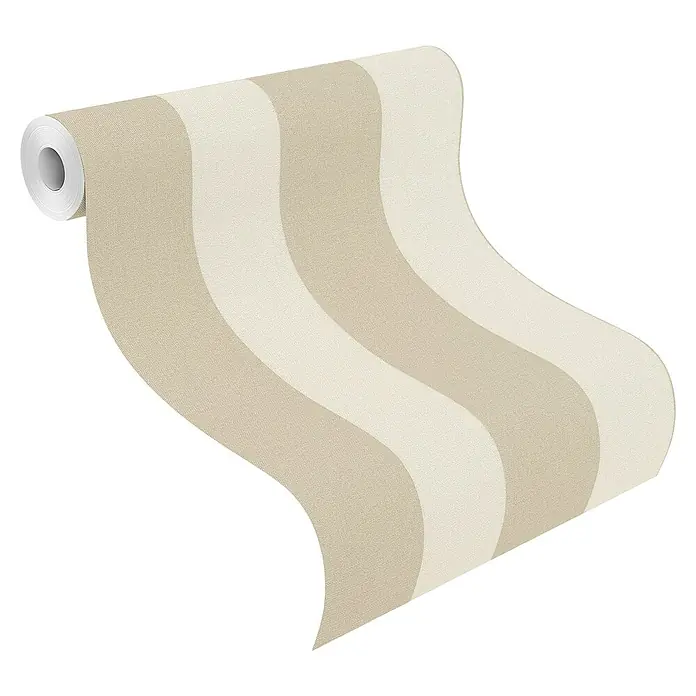 Rasch Tapetenwechsel Vliestapete Streifen - Beige, Streifen, 10,05 x 0,53 m - Eine Rolle gestreifte Tapete in sanften Beige- und Cremetönen, ideal für eine moderne und elegante Wandgestaltung. Perfekt für Wohn- und Schlafräume.