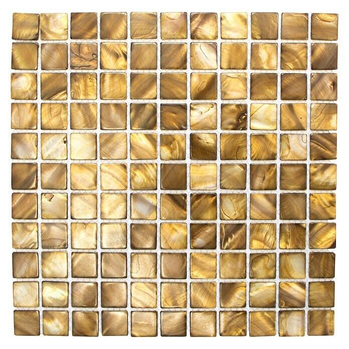 Mosaikfliese Quadrat Mix SM 2569 (30 x 30 cm, Beige/Braun, Glänzend)