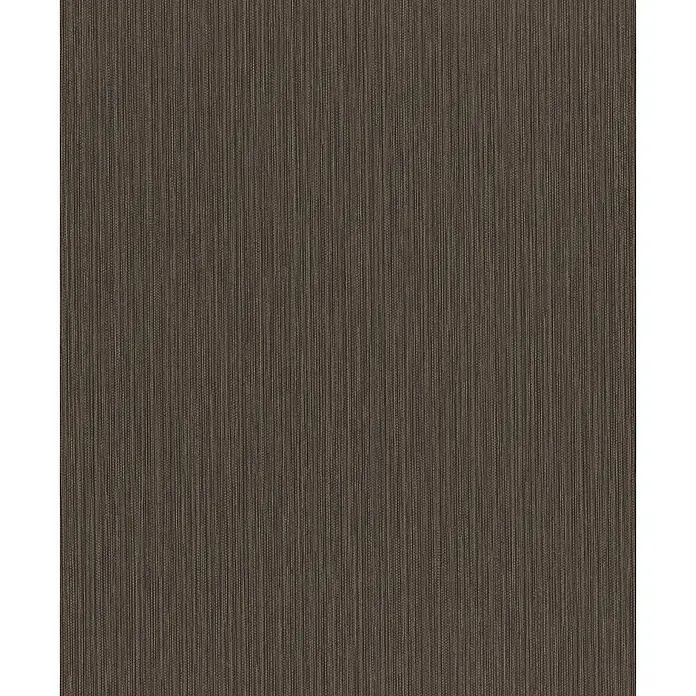 Rasch Curiosity Vliestapete Längs-Uni - Braunschwarz, Uni, 10,05 x 0,53 m - Brauner Stoff mit feinen vertikalen Streifen, ideal für Bekleidung oder als Textilhintergrund für Ihre Designs.