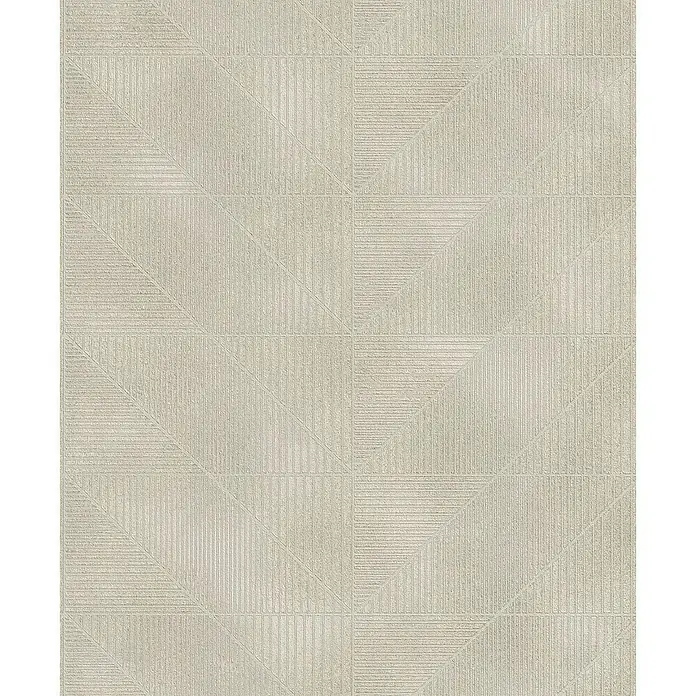 Rasch Welcome home Vliestapete Struktur-Uni - Greige, Grafisch, 10,05 x 0,53 m - Strukturiertes Tapetenmuster in neutralen Farbtönen mit geometrischen Formen, ideal für moderne Innenräume.