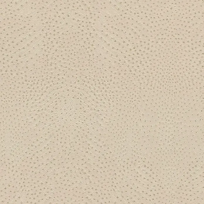 Rasch African Queen III Vliestapete Lederoptik - Hellbeige, Lederoptik, 10,05 x 0,53 m - Nahaufnahme von elfenbeinfarbenem Straußenleder, das eine luxuriöse und exotische Textur für hochwertige Mode und Möbel zeigt.