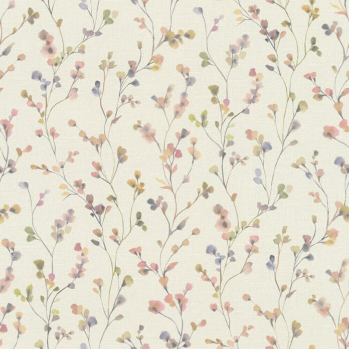 Rasch Country Charme Vliestapete Zweige (Altrosa, Floral, 10,05 x 0,53 m) | BAUHAUS