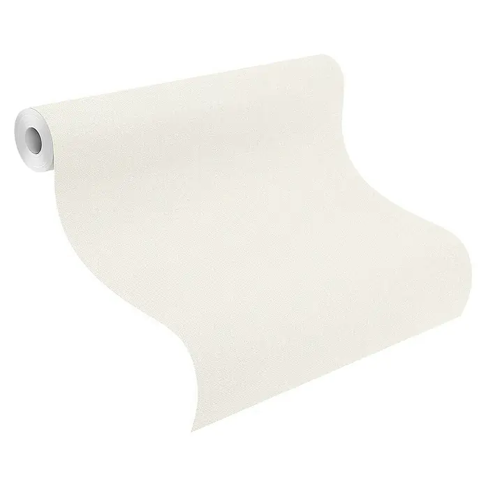 Rasch Tapetenwechsel Vliestapete Classic Style - Weiß, Uni, 10,05 x 0,53 m - Eine Rolle hochwertiger, cremefarbener Tapete mit dezenter Textur, ideal für eine stilvolle Wandgestaltung in jedem Raum.