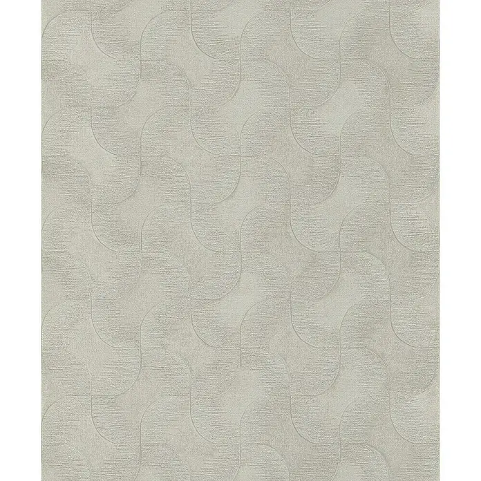 Rasch Sky Lounge Vliestapete Graphik - Platingrau, Grafisch, 10,05 x 0,53 m - Abstraktes graues Tapetenmuster mit einem wellenförmigen Design, das eine subtile, moderne Eleganz für jeden Raum bietet.