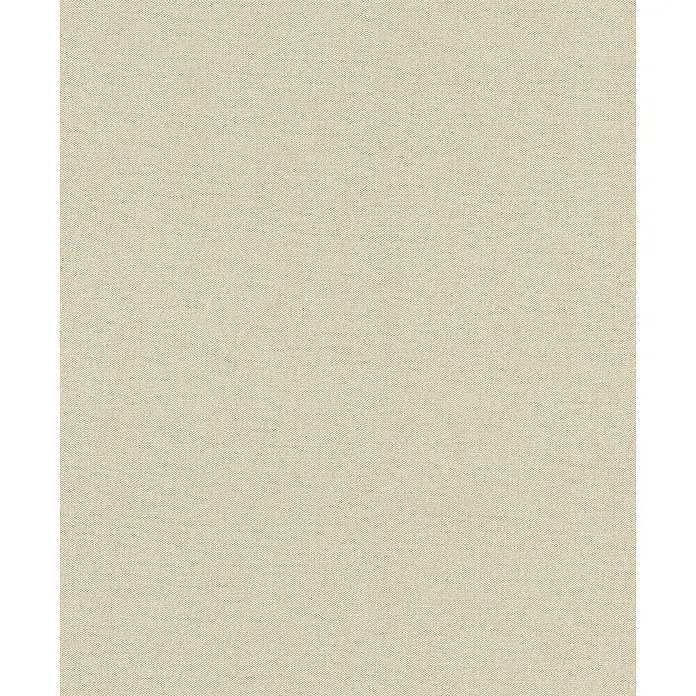 Rasch Color your life Vliestapete Struktur-Uni - Creme hell, Uni, 10,05 x 0,53 m - Nahaufnahme eines dezenten, beigen Stoffes mit feiner Textur, ideal für Möbel oder Vorhänge. Der Stoff strahlt Wärme und Natürlichkeit aus.