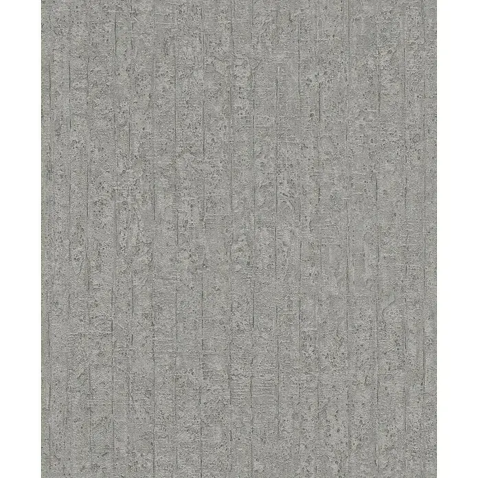 Rasch Factory V Vliestapete Betonoptik-Uni - Betongrau, Steinoptik, 10,05 x 0,53 m - Graue Beton-Tapete mit vertikalen Linien und texturierter Oberfläche, ideal für moderne Innenräume.