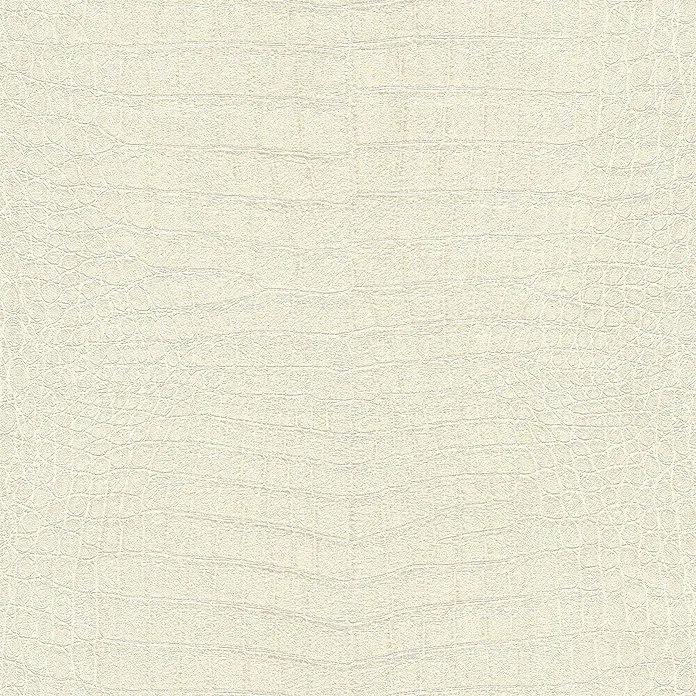 Rasch African Queen III Vliestapete Krokodilleder - Cremeweiß, Lederoptik, 10,05 x 0,53 m - Beige Krokodilleder-Textur, die ein luxuriöses Gefühl vermittelt. Ideal für Hintergründe und Designprojekte, die Eleganz benötigen.