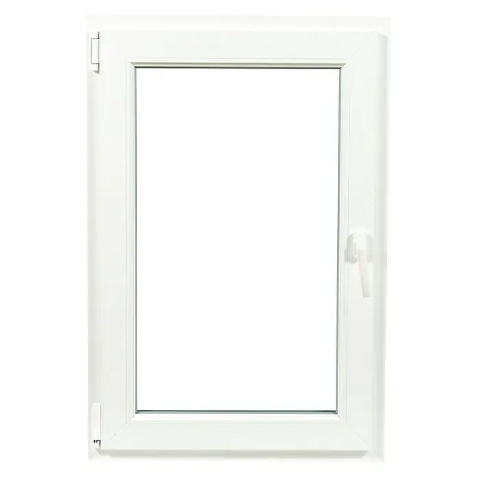Solid Elements Ventana de PVC practicable-oscilobatiente - 70 x 100 cm, Izquierda, Blanco - Una ventana blanca de PVC con manilla a la derecha, ideal para espacios de vida modernos y proyectos de construcción energéticamente eficientes.
