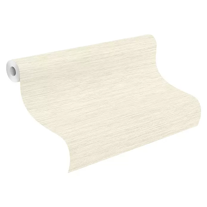 Rasch Symphony Vliestapete Uni - Beigebraun, Uni, 10,05 x 0,53 m - Rolle hellbeiger Tapete mit feiner horizontaler Textur.