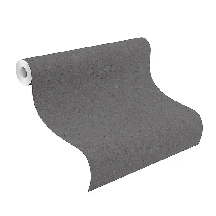 Rasch Factory V Vliestapete Beton-Uni - Offblack, Uni, 10,05 x 0,53 m - Graue Rollentapete mit Betonoptik, ideal für moderne Innenräume. Einfach anzubringen und verleiht jedem Raum eine stilvolle Note.