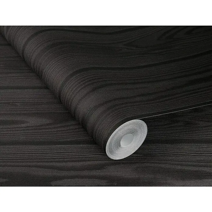 Rasch Factory V Vliestapete Holz - Anthrazit, Holzoptik, 10,05 x 0,53 m - Eine Rolle dunkler Holzmaserung Tapete. Die Textur ist deutlich sichtbar und verleiht jedem Raum eine natürliche Note.
