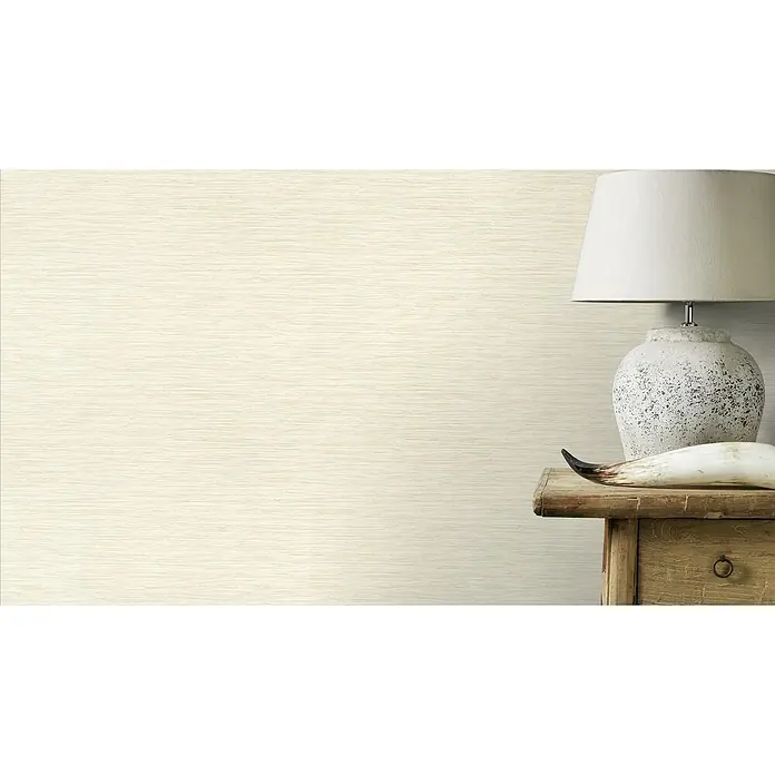Rasch Symphony Vliestapete Uni - Beigebraun, Uni, 10,05 x 0,53 m - Helle Holzoptik-Tapete mit feiner Maserung, die eine warme, natürliche Atmosphäre schafft und ideal für moderne Wohnräume ist.
