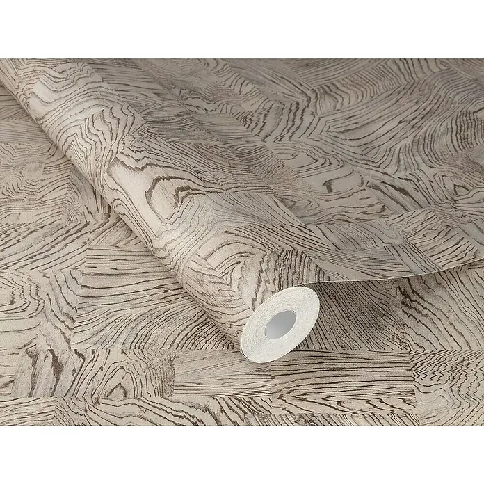 Rasch African Queen III Vliestapete Holz - Dunkelbeige, Holzoptik, 10,05 x 0,53 m - Rollentapete mit einem Muster, das an natürliche Holzmaserung erinnert. Perfekt für eine stilvolle Wandgestaltung.