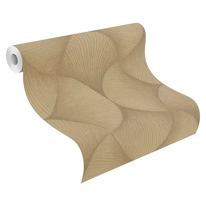 Rasch Sky Lounge Vliestapete Grafik groß - Gold, Grafisch, 10,05 x 0,53 m - Eine Rolle Tapete mit einem eleganten, dreidimensionalen Muster in sanften Erdtönen, die jedem Raum ein stilvolles Ambiente verleiht.